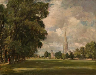 La cathédrale de Salisbury vue de Lower Marsh Close, 1820